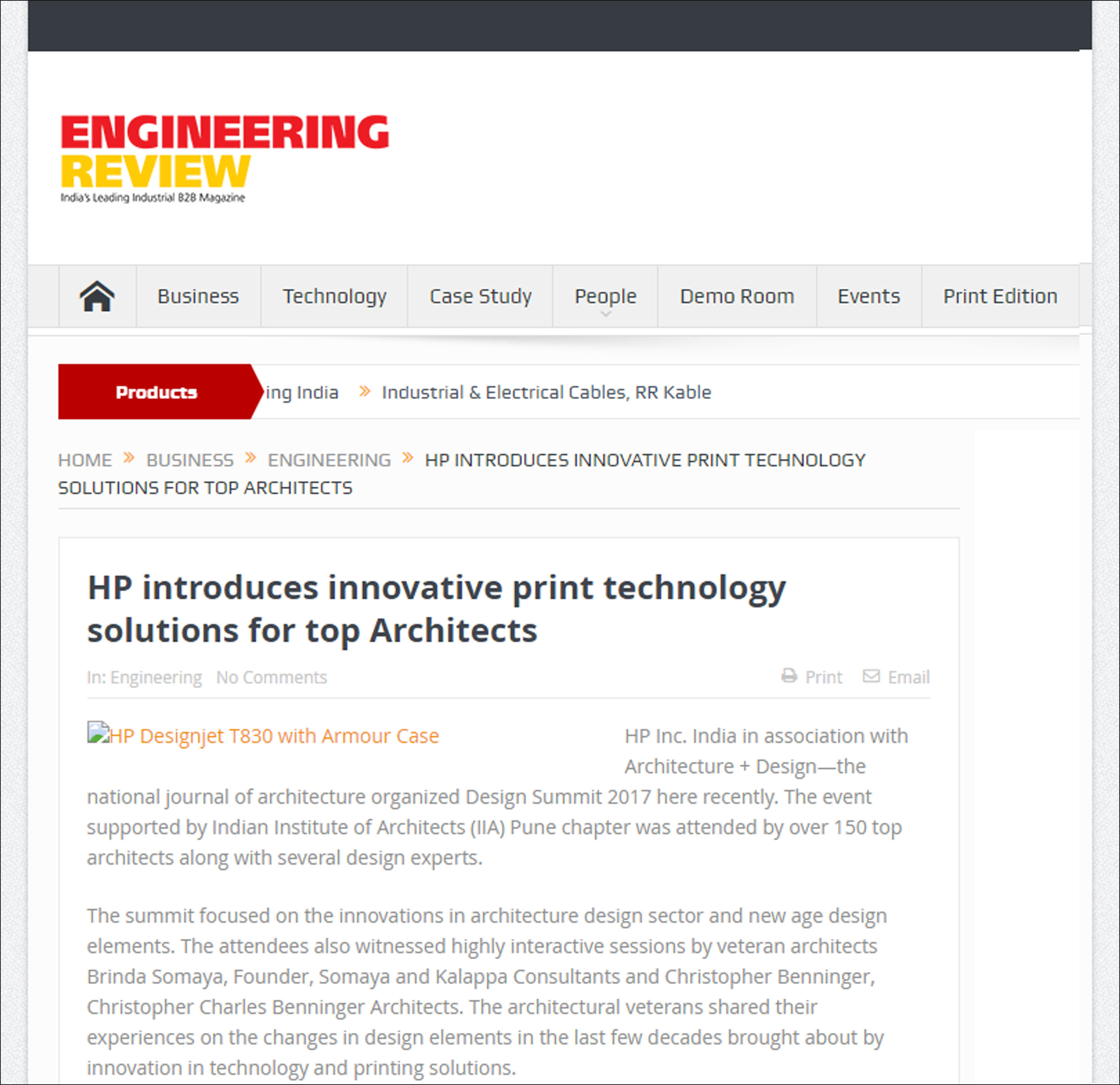 HP introduces innovative print technology solutions for top Architects - on 28 Nov - 1 Dec 2018